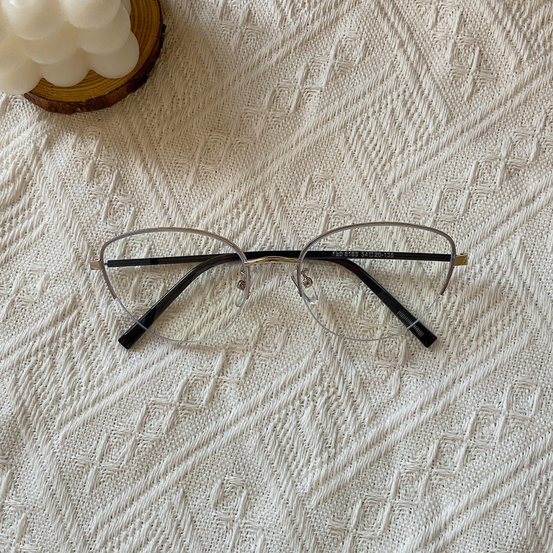 Fashionable Cat-Eye Sunglasses with Fine Metal Frame Kalsten