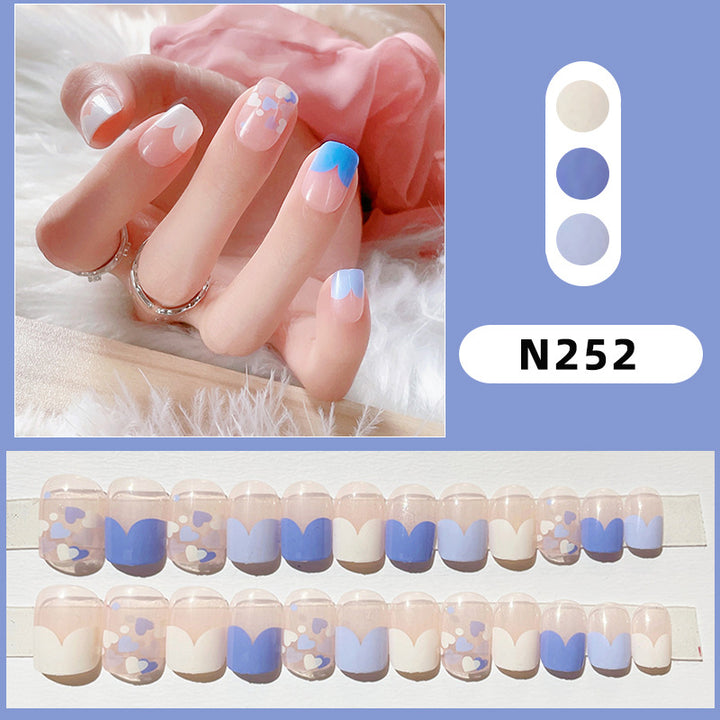 Artistic Press-On Nail Set with Floral Patterns