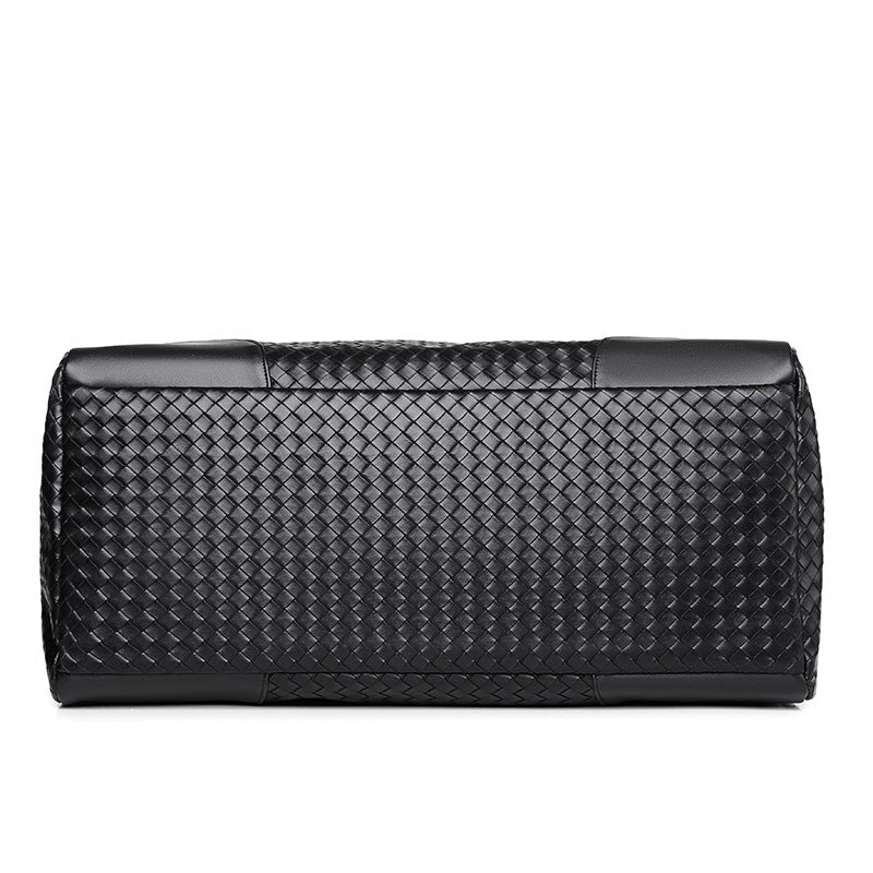 Woven Leather Weekender Duffel Bag Kalsten