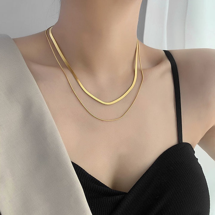Double Strand Snake Chain Necklace Kalsten