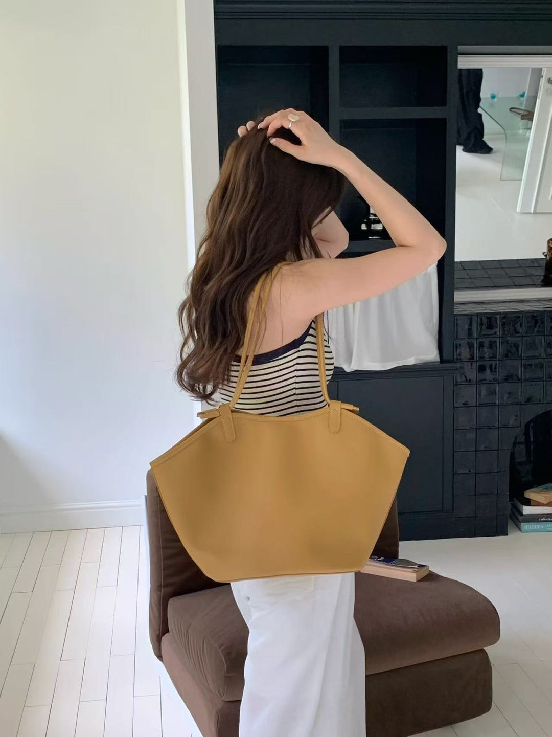 Spacious Leather Tote Bag