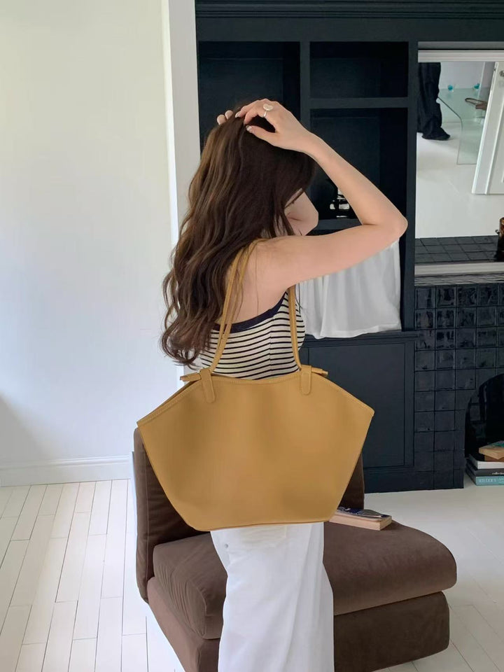 Spacious Leather Tote Bag