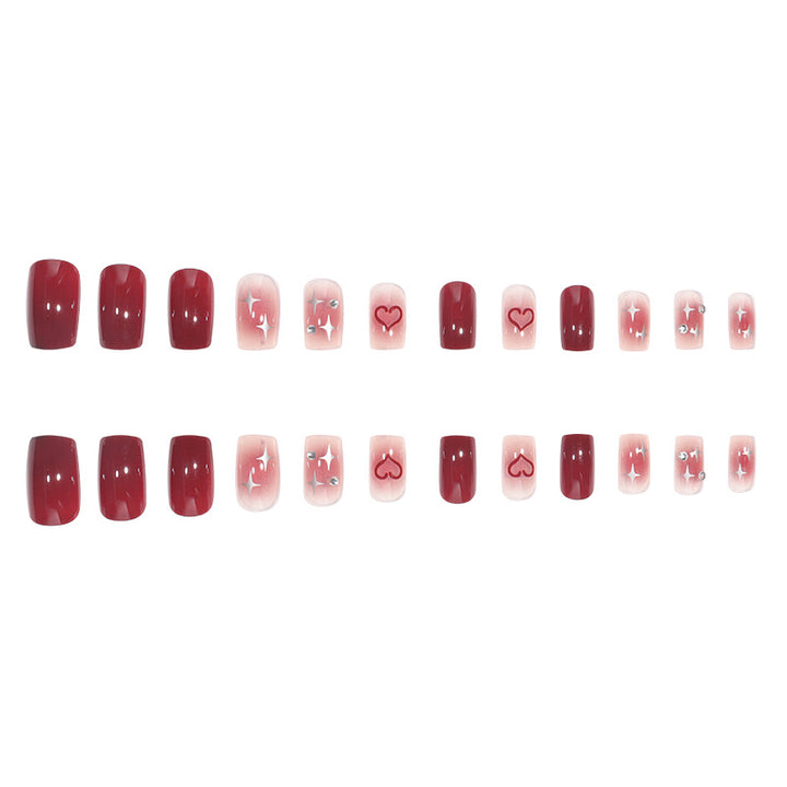 Artistic Stiletto Press-On Nail Set with Heart and Star Accents Kalsten