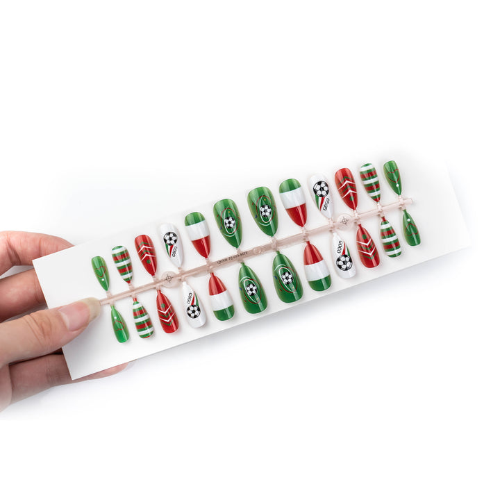 Soccer-Themed Press-On Nail Art Set
