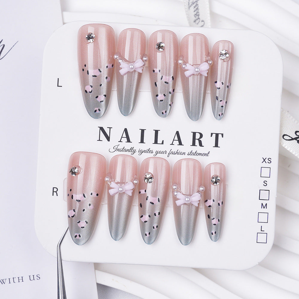 Artistic Press-On Nail Set with Cute Character Designs Kalsten