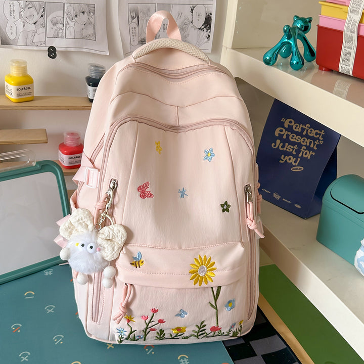 Embroidered Floral Design Backpack Kalsten