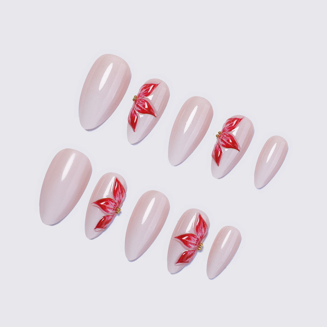 Artificial nail set with floral accents Kalsten