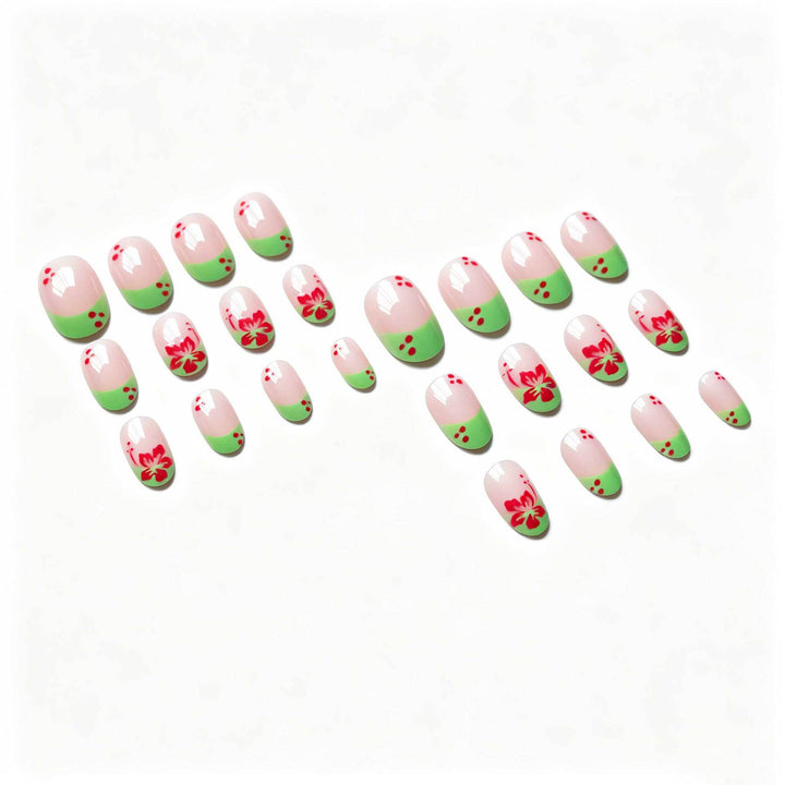 Floral Accent Nail Art Design