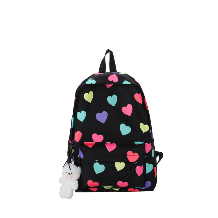 Heart-Patterned Casual Backpack Kalsten