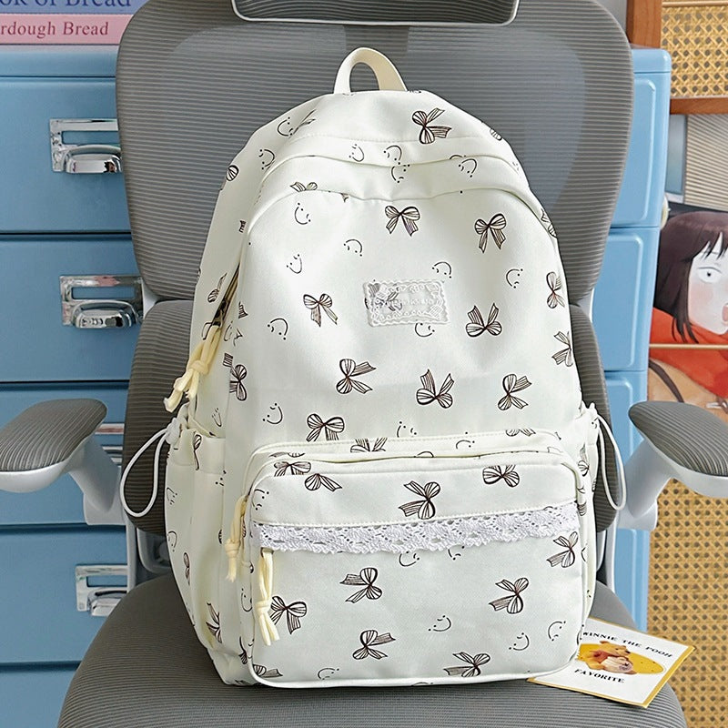 Feminine Bow-Patterned Casual Backpack Kalsten
