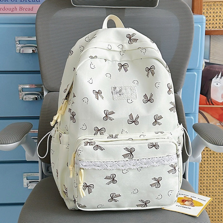 Feminine Bow-Patterned Casual Backpack Kalsten