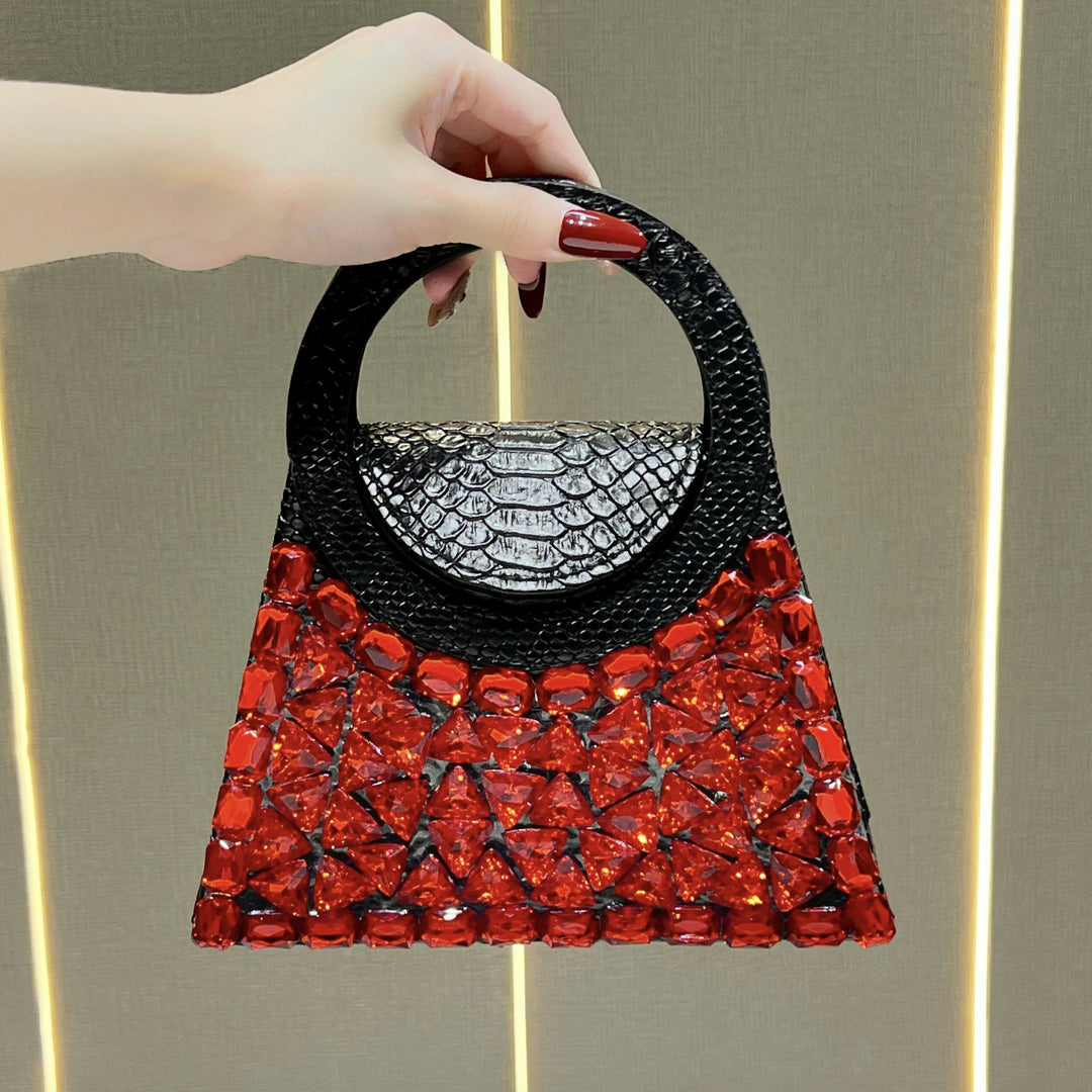 Rhinestone-Studded Handheld Evening Clutch