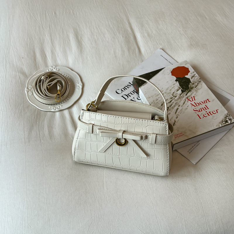 Crocodile-Textured Mini Handbag