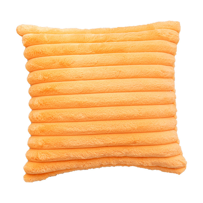 Decorative Plush Ribbed Throw Pillow with Removable Insert