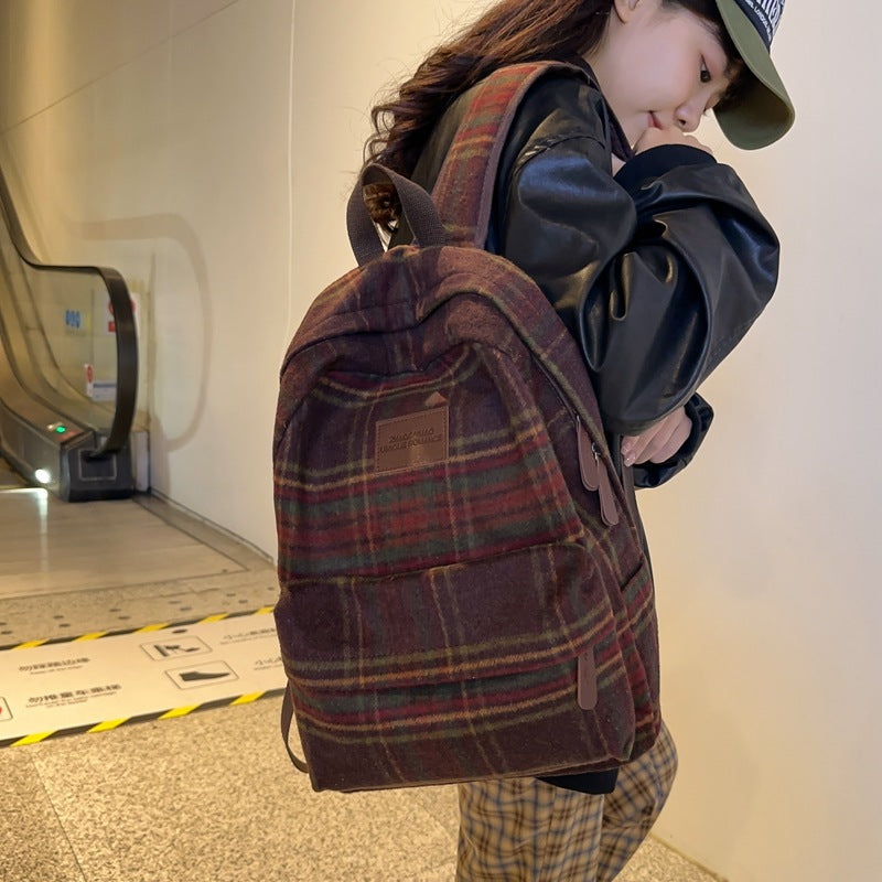 Stylish Plaid Backpack Kalsten