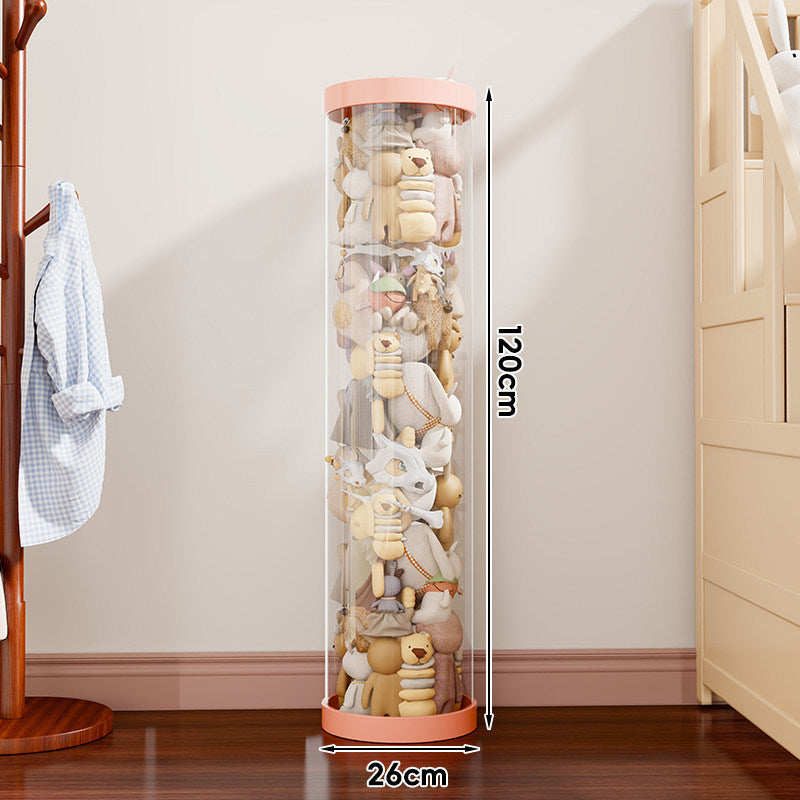 Vertical Transparent Plush Toy Storage Cylinder Organizer