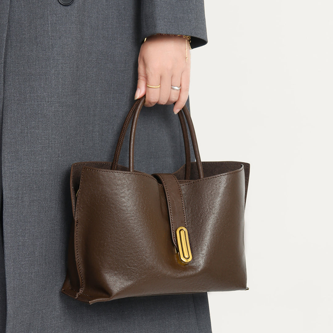 Sculpted Smooth Grain-Textured Top-Handle Satchel with Removable Crossbody Strap