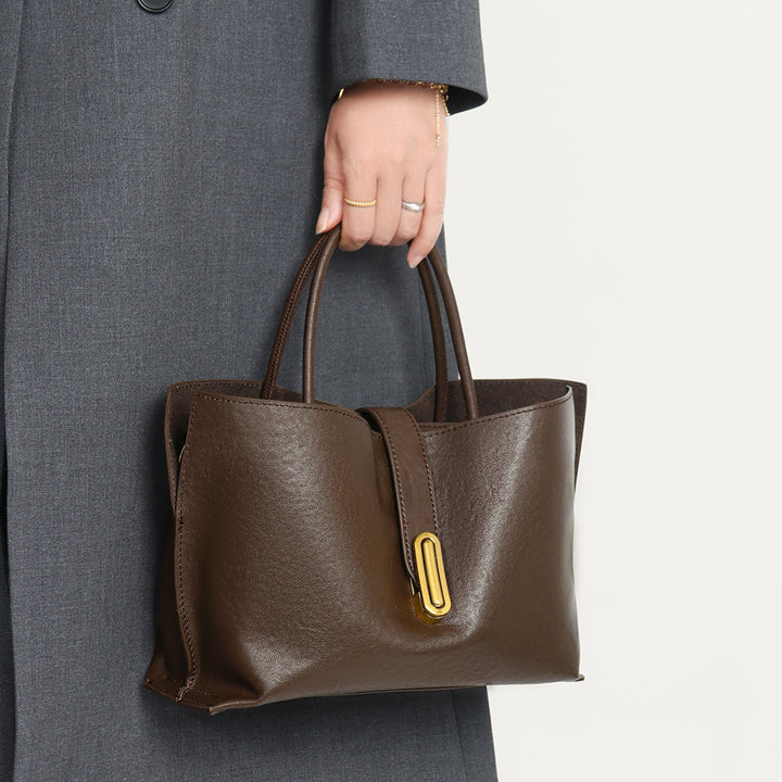 Sculpted Smooth Grain-Textured Top-Handle Satchel with Removable Crossbody Strap