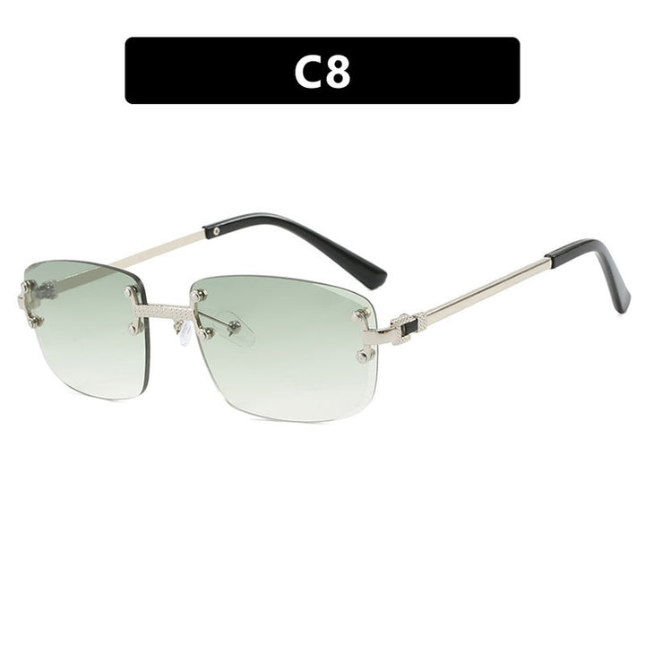 Women's elegant square sunglasses with transparent lenses and high-quality metal frame Kalsten