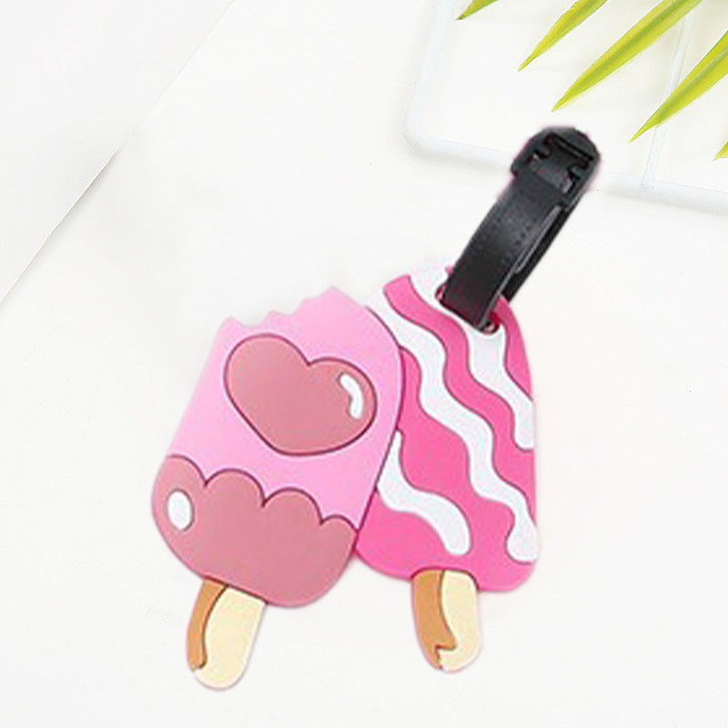 silicone novelty donut luggage tag with adjustable buckle strap and embossed sprinkle design Kalsten