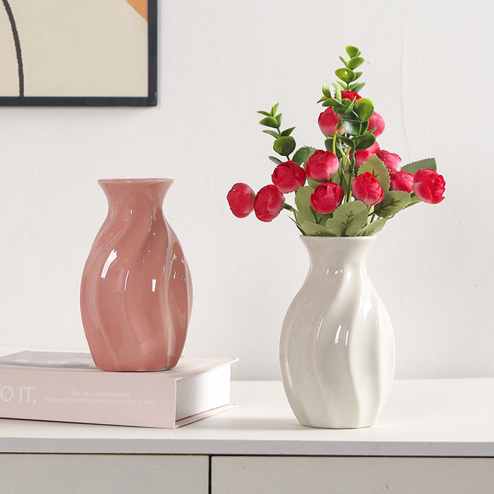 Artistic Swirling Ceramic Flower Vase Kalsten