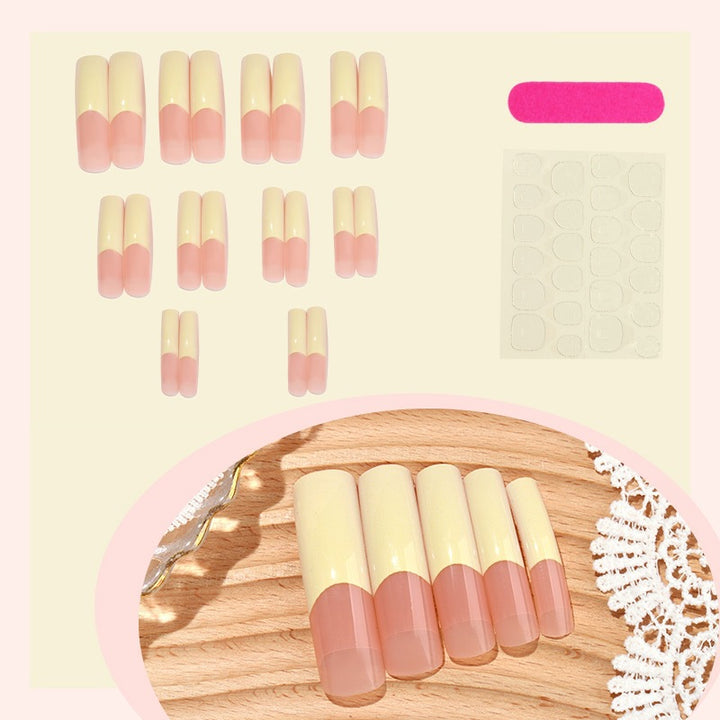 Artificial nail set with elegant French tips and high-quality materials Kalsten
