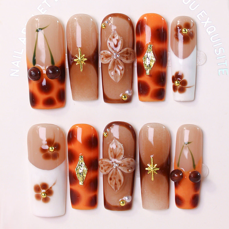Acrylic nail set with luxurious decorations and stylish accents Kalsten