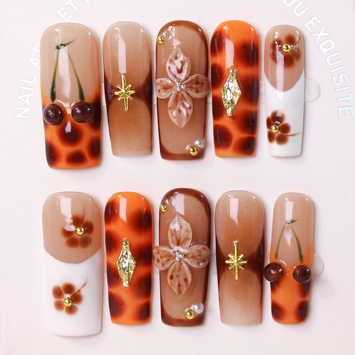 Acrylic nail set with luxurious decorations and stylish accents Kalsten