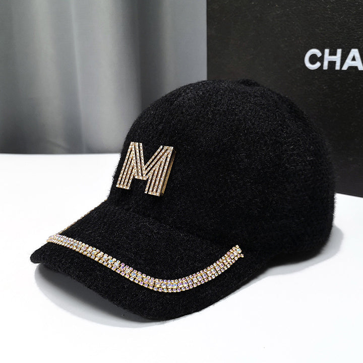 Women's Luxury Embellished Fleece Baseball Cap Kalsten