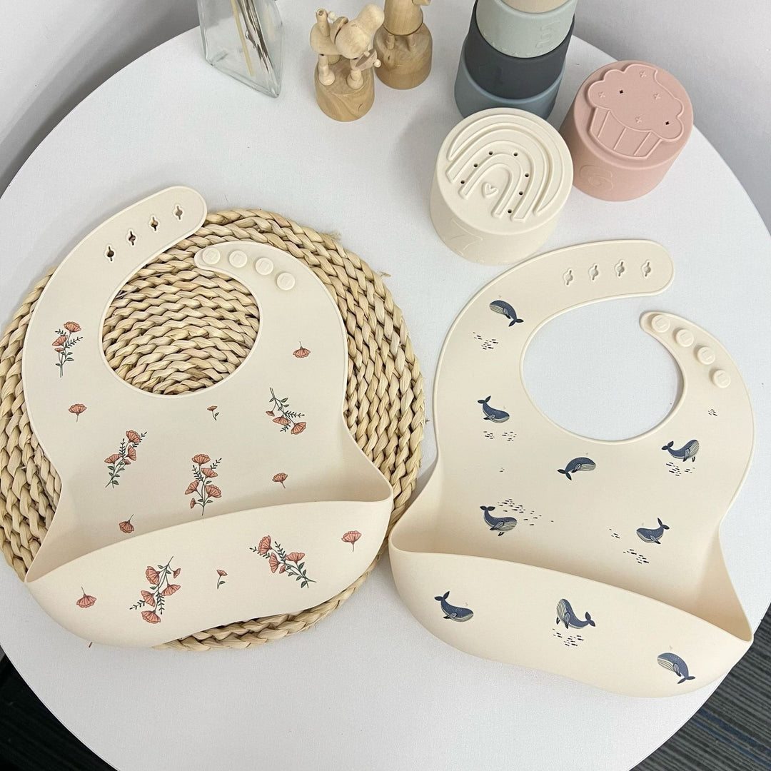 Silicone Suction Placemat with Whale Print and Raised Edge