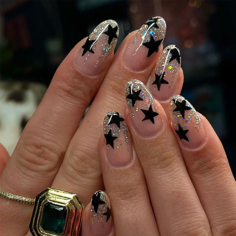 Star-Embellished Press-On Nail Art Kalsten
