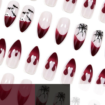 Halloween-Themed Long Coffin Nail Art Kalsten