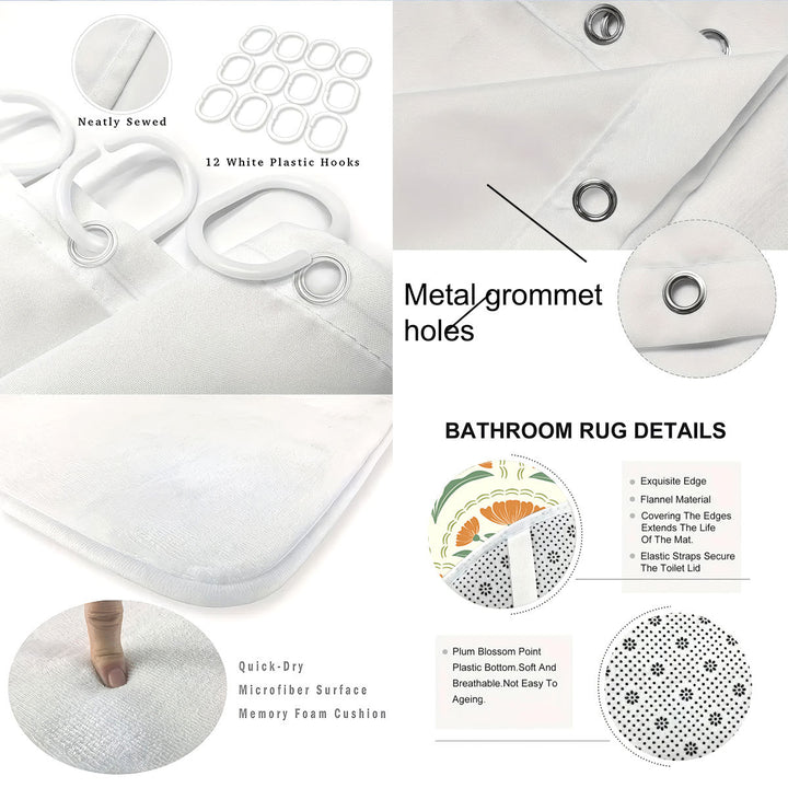 Bohemian-Themed Four-Piece Digital Bathroom Set Kalsten