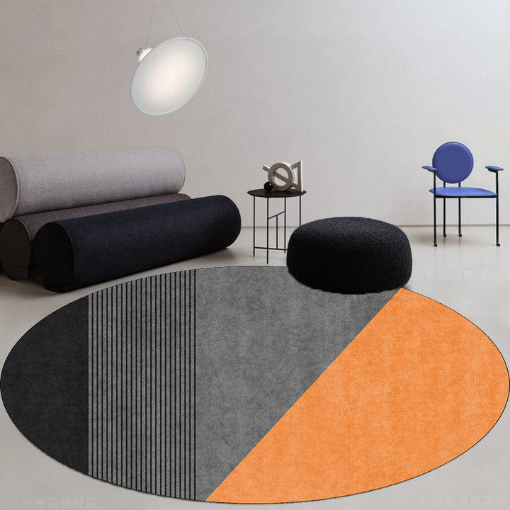 Round Geometric Pattern Area Rug Kalsten