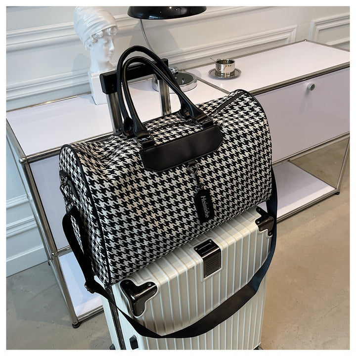 Stylish Houndstooth Weekender Duffle Bag Kalsten