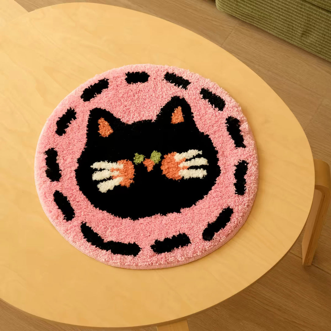 Cute Cat Face Plush Area Rug Kalsten