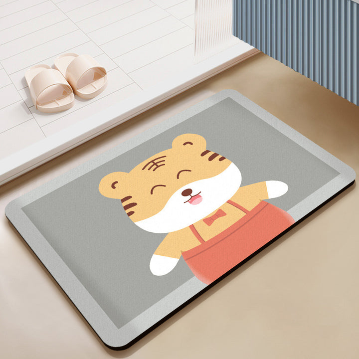 Cute Cartoon Bear-Themed Bath Mat