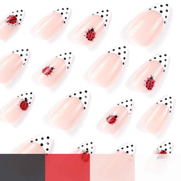 Ladybug-Themed Acrylic Nail Art Kalsten