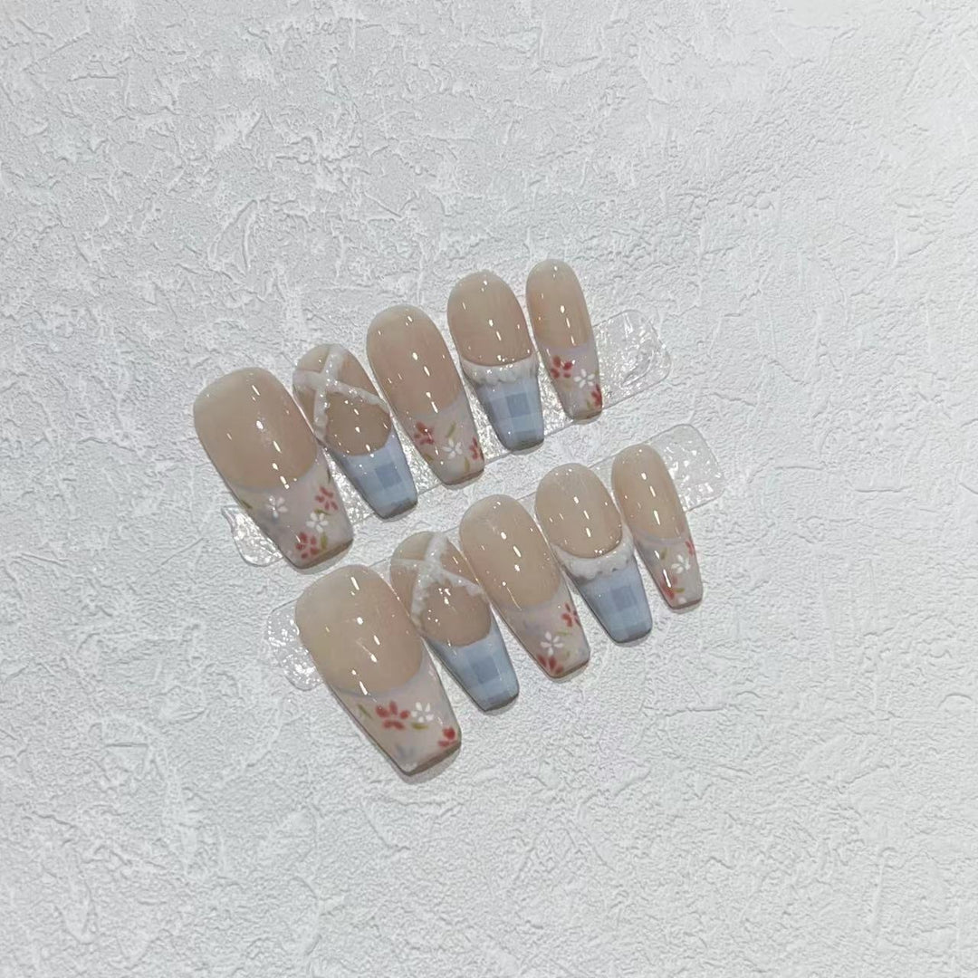 Floral Design Acrylic Press-On Nail Set Kalsten
