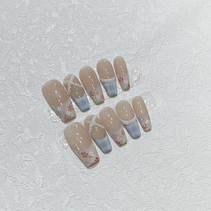 Floral Design Acrylic Press-On Nail Set Kalsten