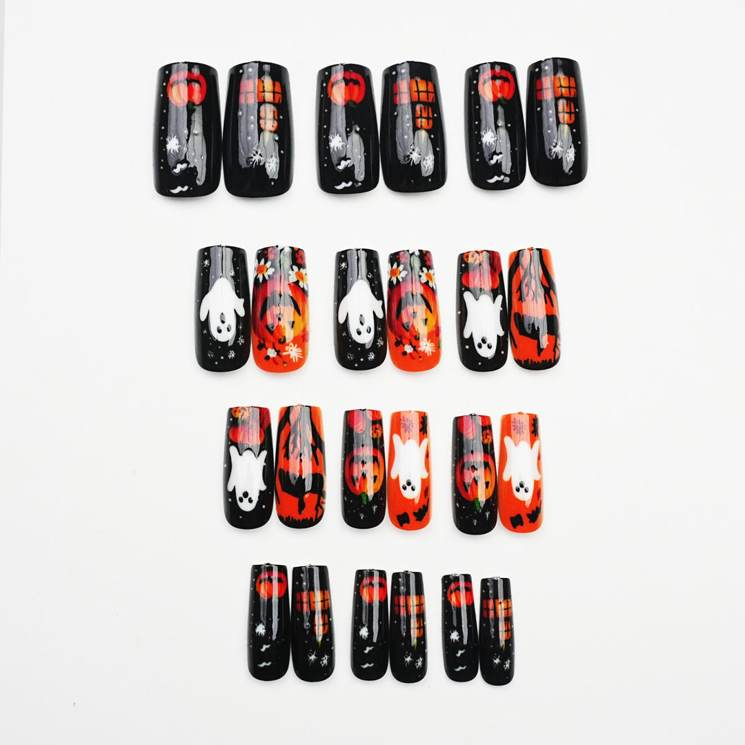 Halloween-Themed Artistic Press-On Nail Set