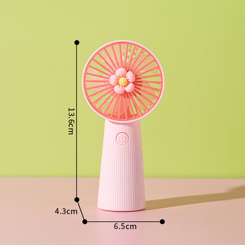 Women's Portable Mini Hand Fan with Creative Flower Design Kalsten