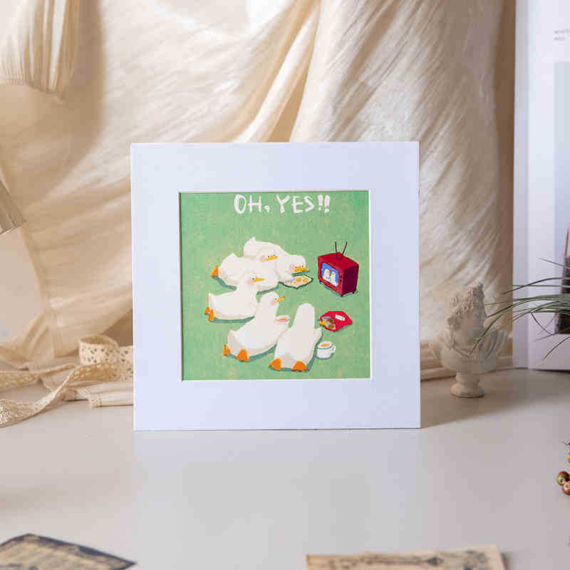 Artistic Cat Illustration Picture Frame for Home