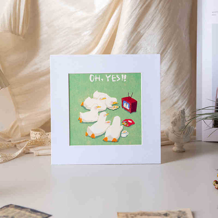 Artistic Cat Illustration Picture Frame for Home
