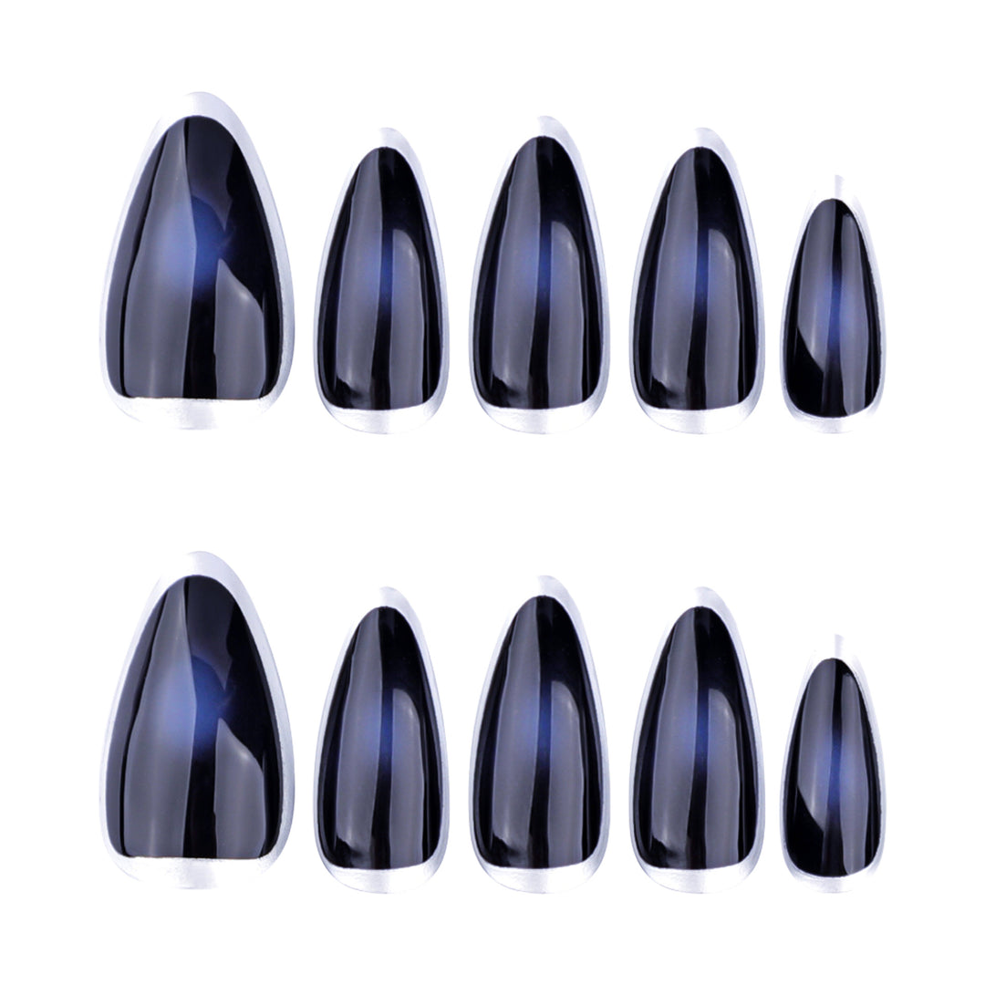 Artful stiletto nails with glamorous metallic finish Kalsten