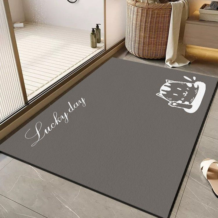 Cheerful Floral Message Bath Mat Kalsten