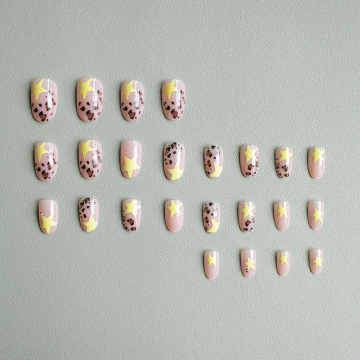 Trendy Animal Print and Star Nail Art Set