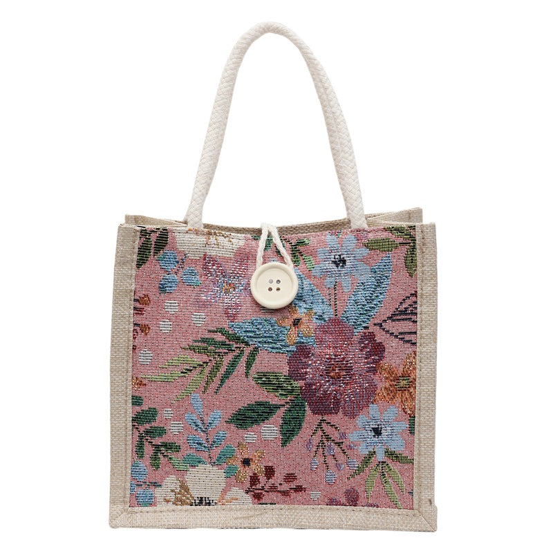 Floral Embellished Mini Tote Bag