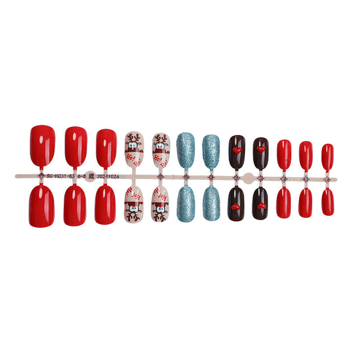 Creative Holiday-Themed Press-On Nail Art Set Kalsten