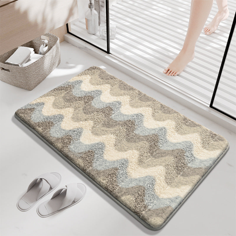 Decorative Wave Pattern Bath Mat Kalsten